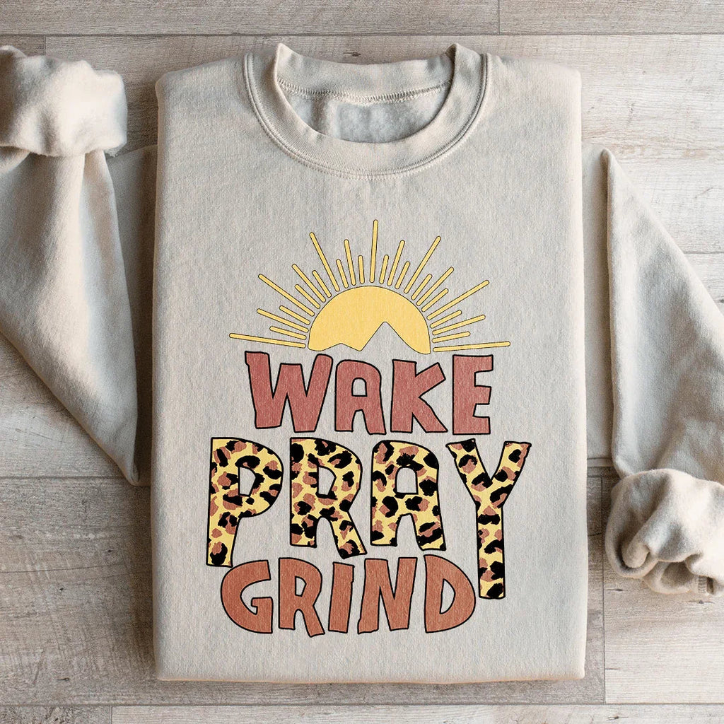 Wake Pray Grind Sweatshirt Peachy Sunday