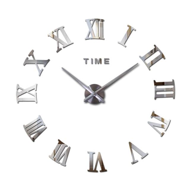 Wall Clock Promotion New Home Decor Large Roman Mirror 3D Wall Clock Mirror Surface Decorative Clock Large Wall Sticker Clock for Living Room Bedroom Office Home Decorations Fashion  Modern Quartz Clocks Living Room  Sticker Watch Stevvex