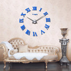 Wall Clock Promotion New Home Decor Large Roman Mirror 3D Wall Clock Mirror Surface Decorative Clock Large Wall Sticker Clock for Living Room Bedroom Office Home Decorations Fashion  Modern Quartz Clocks Living Room  Sticker Watch Stevvex