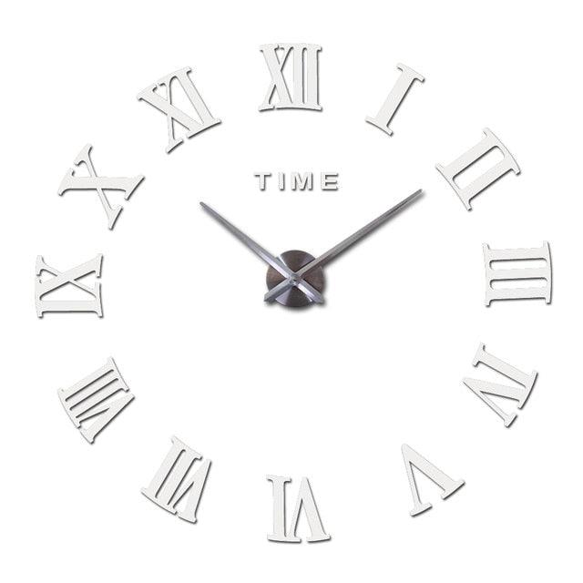 Wall Clock Promotion New Home Decor Large Roman Mirror 3D Wall Clock Mirror Surface Decorative Clock Large Wall Sticker Clock for Living Room Bedroom Office Home Decorations Fashion  Modern Quartz Clocks Living Room  Sticker Watch Stevvex