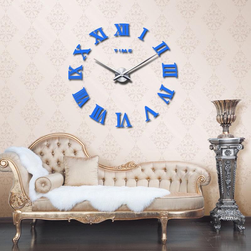 Wall Clock Promotion New Home Decor Large Roman Mirror 3D Wall Clock Mirror Surface Decorative Clock Large Wall Sticker Clock for Living Room Bedroom Office Home Decorations Fashion  Modern Quartz Clocks Living Room  Sticker Watch Stevvex