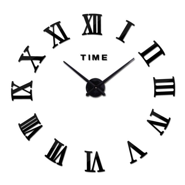 Wall Clock Promotion New Home Decor Large Roman Mirror 3D Wall Clock Mirror Surface Decorative Clock Large Wall Sticker Clock for Living Room Bedroom Office Home Decorations Fashion  Modern Quartz Clocks Living Room  Sticker Watch Stevvex