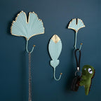 Wall Coat Rack Clothes Hanger Home Decoration Accessories Wall Hooks for Hanging Clothes Blue Leaves/Golden Leaves Home Storage Decorative Leaves Iron Hooks Tropic Plant Wall Mounted Single Clothes Hangers Decorative Hanger Hanging Hooks Stevvex