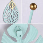 Wall Coat Rack Clothes Hanger Home Decoration Accessories Wall Hooks for Hanging Clothes Blue Leaves/Golden Leaves Home Storage Decorative Leaves Iron Hooks Tropic Plant Wall Mounted Single Clothes Hangers Decorative Hanger Hanging Hooks Stevvex