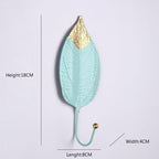 Wall Coat Rack Clothes Hanger Home Decoration Accessories Wall Hooks for Hanging Clothes Blue Leaves/Golden Leaves Home Storage Decorative Leaves Iron Hooks Tropic Plant Wall Mounted Single Clothes Hangers Decorative Hanger Hanging Hooks Stevvex