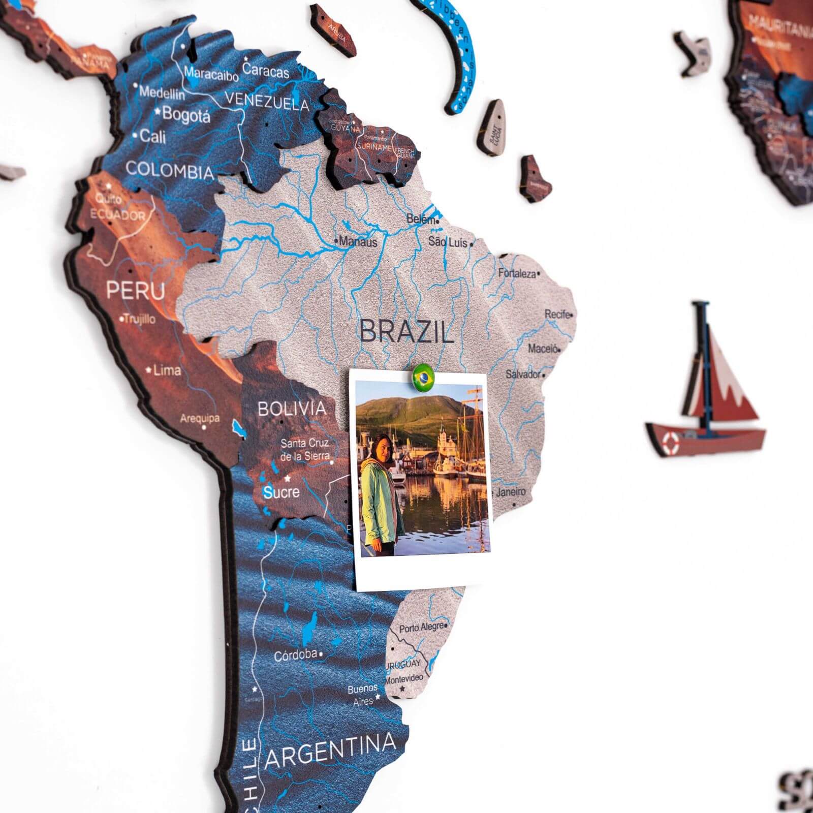 3D Wooden World Map Dune - SJB-DIAMOND ELITES