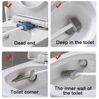 Wall Hanging Toilet Brush with Holder Set Silicone Bristles For Floor Bathroom Cleaning Toilet Brush And Holder Set Wall-Hanging Landing Toilet Bowl Brush Household Hotel Cleaner With Small Brush For Bathroom Stevvex