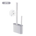 Wall Hanging Toilet Brush with Holder Set Silicone Bristles For Floor Bathroom Cleaning Toilet Brush And Holder Set Wall-Hanging Landing Toilet Bowl Brush Household Hotel Cleaner With Small Brush For Bathroom Stevvex