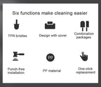 Wall Hanging Toilet Brush with Holder Set Silicone Bristles For Floor Bathroom Cleaning Toilet Brush And Holder Set Wall-Hanging Landing Toilet Bowl Brush Household Hotel Cleaner With Small Brush For Bathroom Stevvex