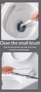Wall Hanging Toilet Brush with Holder Set Silicone Bristles For Floor Bathroom Cleaning Toilet Brush And Holder Set Wall-Hanging Landing Toilet Bowl Brush Household Hotel Cleaner With Small Brush For Bathroom Stevvex