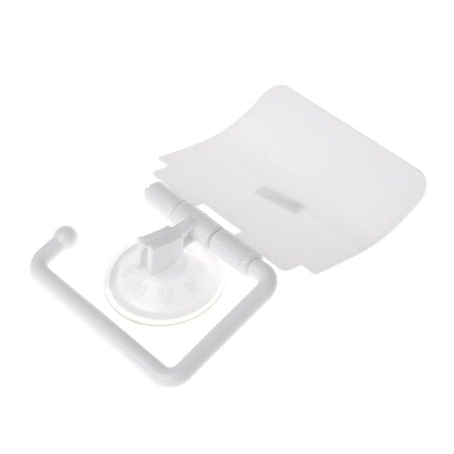 Wall Mounted Plastic Suction Cup Bathroom Toilet Paper Roll Holder With Cover Toilet Tissue Roll Holders Dispenser And Hangers Wall Mounted For Bathroom And Kitchen Stevvex