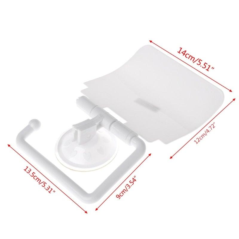 Wall Mounted Plastic Suction Cup Bathroom Toilet Paper Roll Holder With Cover Toilet Tissue Roll Holders Dispenser And Hangers Wall Mounted For Bathroom And Kitchen Stevvex