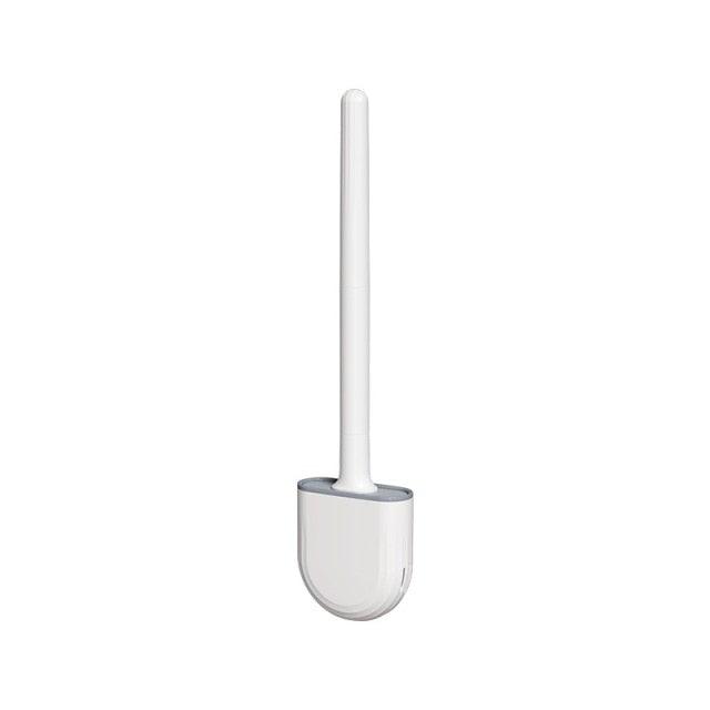 Wall-Mounted Silicone Toilet Brush Wash Toilet Accessories With Holder Soft Bristles Brushes Set Bathroom Cleaning Tool Toilet Brush Set Silicone Toilet Brush With Holder Wall Mounted With Toilet Bowl Brush And Holder Bendable Brush Head Holder Stevvex