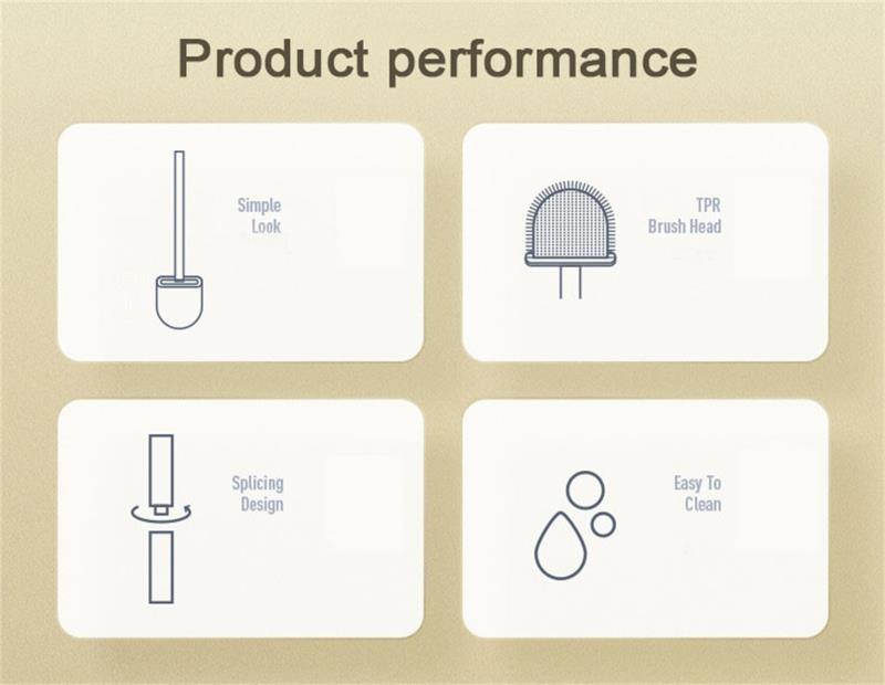 Wall-Mounted Silicone Toilet Brush Wash Toilet Accessories With Holder Soft Bristles Brushes Set Bathroom Cleaning Tool Toilet Brush Set Silicone Toilet Brush With Holder Wall Mounted With Toilet Bowl Brush And Holder Bendable Brush Head Holder Stevvex