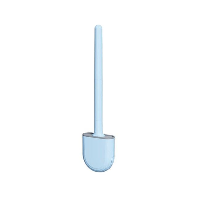 Wall-Mounted Silicone Toilet Brush Wash Toilet Accessories With Holder Soft Bristles Brushes Set Bathroom Cleaning Tool Toilet Brush Set Silicone Toilet Brush With Holder Wall Mounted With Toilet Bowl Brush And Holder Bendable Brush Head Holder Stevvex