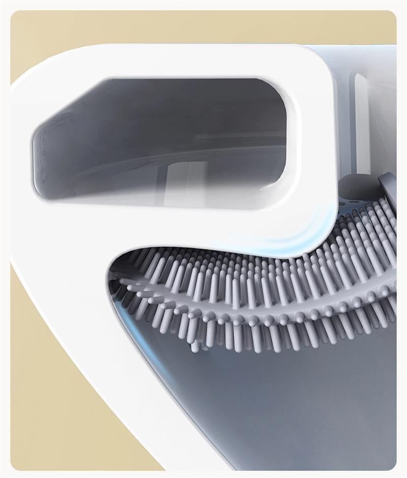 Wall-Mounted Silicone Toilet Brush Wash Toilet Accessories With Holder Soft Bristles Brushes Set Bathroom Cleaning Tool Toilet Brush Set Silicone Toilet Brush With Holder Wall Mounted With Toilet Bowl Brush And Holder Bendable Brush Head Holder Stevvex