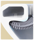 Wall-Mounted Silicone Toilet Brush Wash Toilet Accessories With Holder Soft Bristles Brushes Set Bathroom Cleaning Tool Toilet Brush Set Silicone Toilet Brush With Holder Wall Mounted With Toilet Bowl Brush And Holder Bendable Brush Head Holder Stevvex