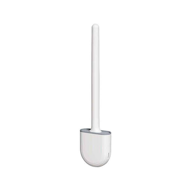 Wall-Mounted Silicone Toilet Brush Wash Toilet Accessories With Holder Soft Bristles Brushes Set Bathroom Cleaning Tool Toilet Brush Set Silicone Toilet Brush With Holder Wall Mounted With Toilet Bowl Brush And Holder Bendable Brush Head Holder Stevvex