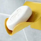 Wall-suction Drain Soap Dish Decorative Drainage Soap Holder Soap Holder Storage Container Home Bathroom Kitchen Accessories Self Adhesive Soap Drain Rack Soap Holder with Hook Wall Mount Soap Dish with Hook Sponge Soap Draining Tray Plate Stevvex