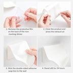 Wall-suction Drain Soap Dish Decorative Drainage Soap Holder Soap Holder Storage Container Home Bathroom Kitchen Accessories Self Adhesive Soap Drain Rack Soap Holder with Hook Wall Mount Soap Dish with Hook Sponge Soap Draining Tray Plate Stevvex