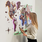 3D LUMINOUS LED Wooden World Map 2.0 Cappuccino Enjoy The Wood