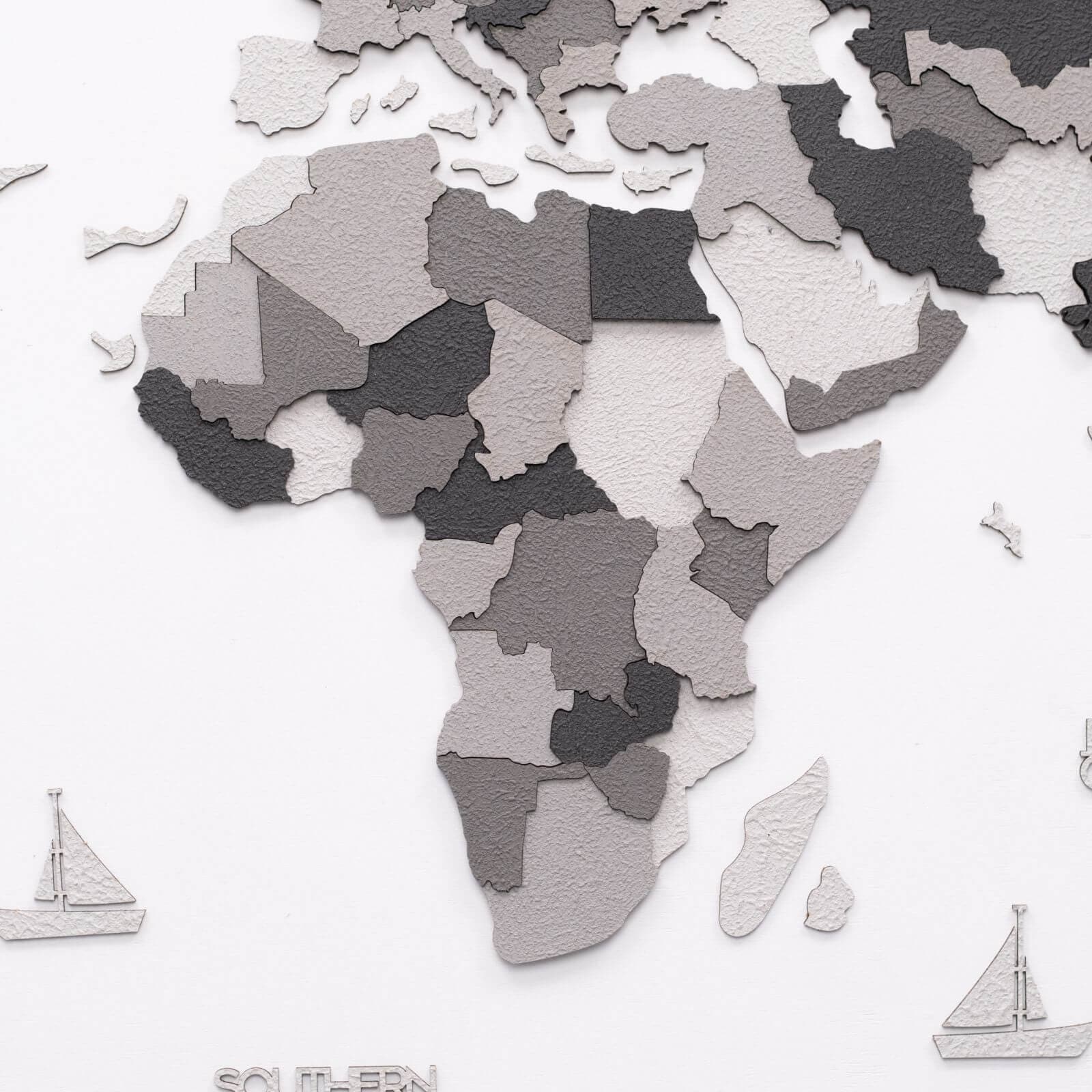 3D Wooden World Map Concrete Enjoy The Wood