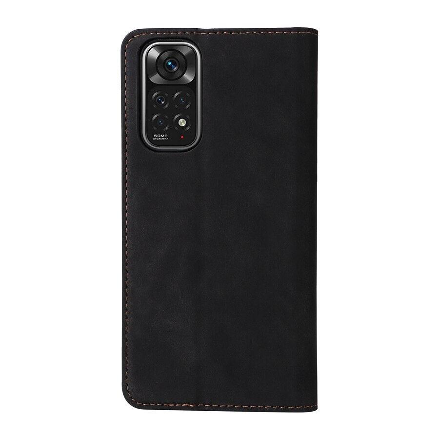 Wallet Flip Leather Case For Xiaomi Redmi 10 10C 9A 9C 9T Note 11 Pro 10S 10 Pro 9 Pro 8T 7 Poco F3 X3 X4 Pro M3 M4 Pro M5s 11T Leather Finish Inbuilt Stand & Pockets Wallet Style Flip Back Case Stevvex