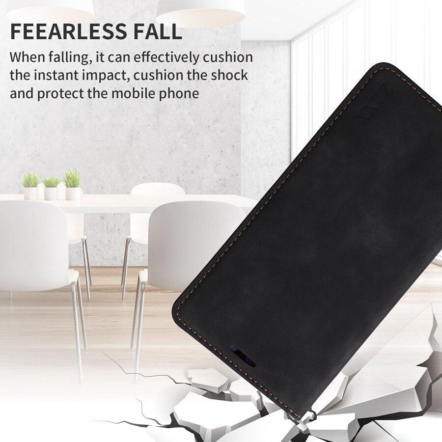 Wallet Flip Leather Case For Xiaomi Redmi 10 10C 9A 9C 9T Note 11 Pro 10S 10 Pro 9 Pro 8T 7 Poco F3 X3 X4 Pro M3 M4 Pro M5s 11T Leather Finish Inbuilt Stand & Pockets Wallet Style Flip Back Case Stevvex