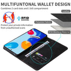 Wallet Flip Leather Case For Xiaomi Redmi 10 10C 9A 9C 9T Note 11 Pro 10S 10 Pro 9 Pro 8T 7 Poco F3 X3 X4 Pro M3 M4 Pro M5s 11T Leather Finish Inbuilt Stand & Pockets Wallet Style Flip Back Case Stevvex