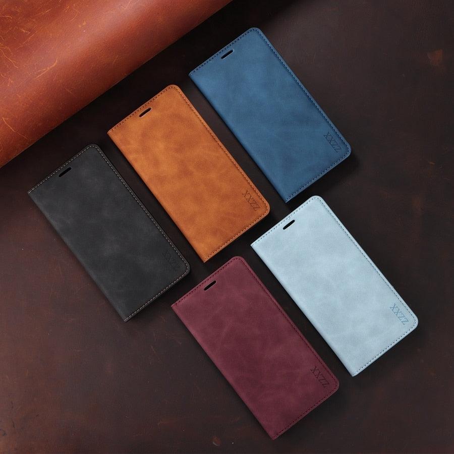 Wallet Flip Leather Case For Xiaomi Redmi 10 10C 9A 9C 9T Note 11 Pro 10S 10 Pro 9 Pro 8T 7 Poco F3 X3 X4 Pro M3 M4 Pro M5s 11T Leather Finish Inbuilt Stand & Pockets Wallet Style Flip Back Case Stevvex