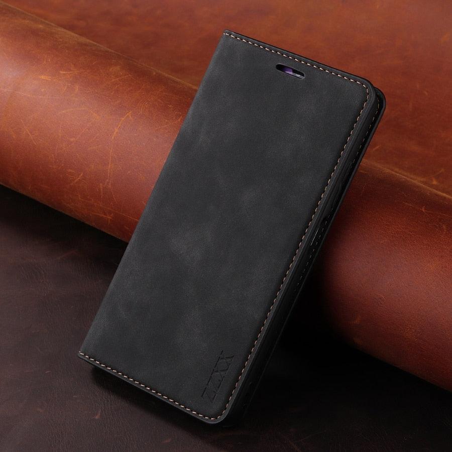 Wallet Flip Leather Case For Xiaomi Redmi 10 10C 9A 9C 9T Note 11 Pro 10S 10 Pro 9 Pro 8T 7 Poco F3 X3 X4 Pro M3 M4 Pro M5s 11T Leather Finish Inbuilt Stand & Pockets Wallet Style Flip Back Case Stevvex