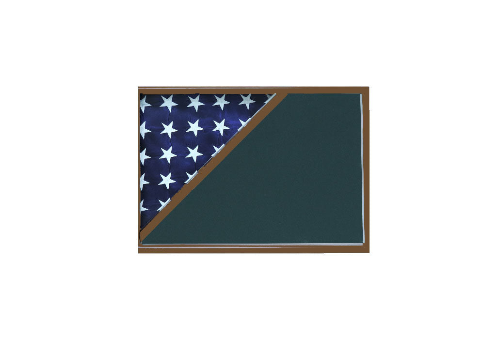 Shadow box for 5x9.5 flag, Walnut Finish The Military Gift Store