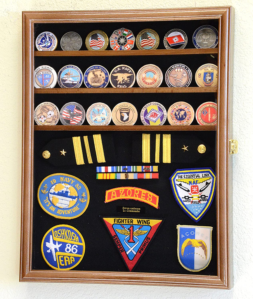 Challenge Coin/Medals/Pins/Badges/Ribbons/Insignia/Buttons Chips Combo Display Case Box The Military Gift Store