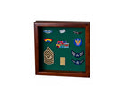 Flag Display Case showcases both the flag and military awards,(Red Felt) The Military Gift Store