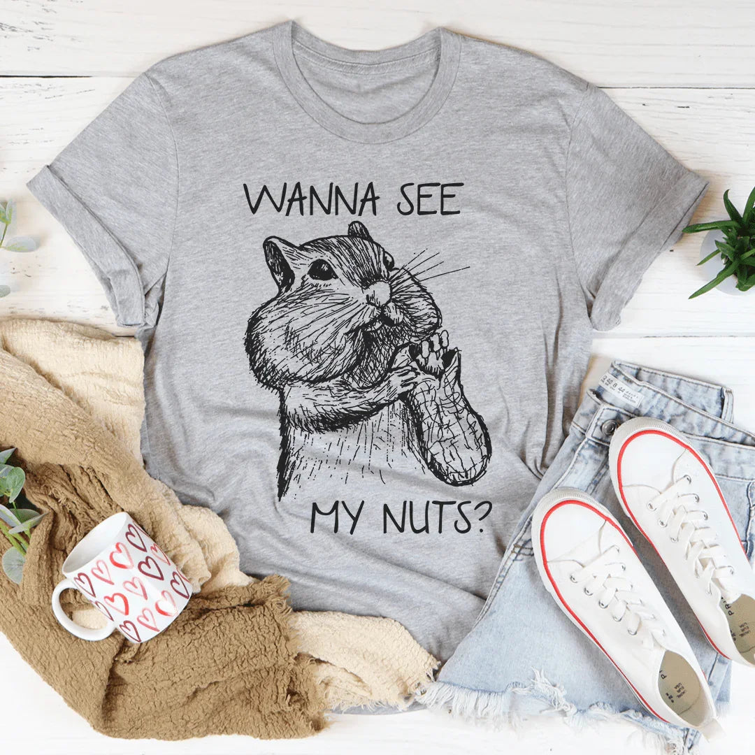 Wanna See My Nuts Tee Peachy Sunday