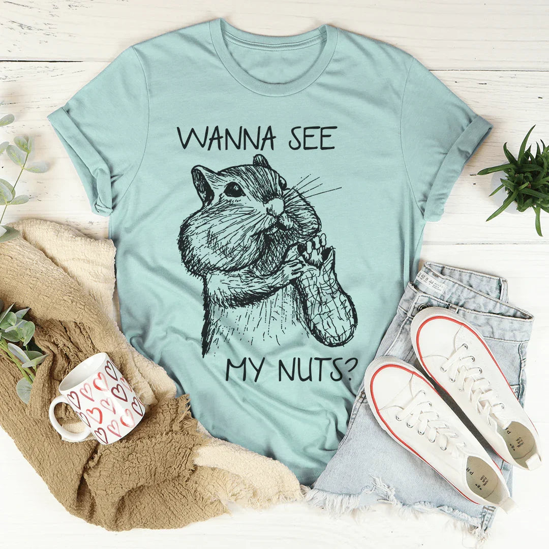 Wanna See My Nuts Tee Peachy Sunday