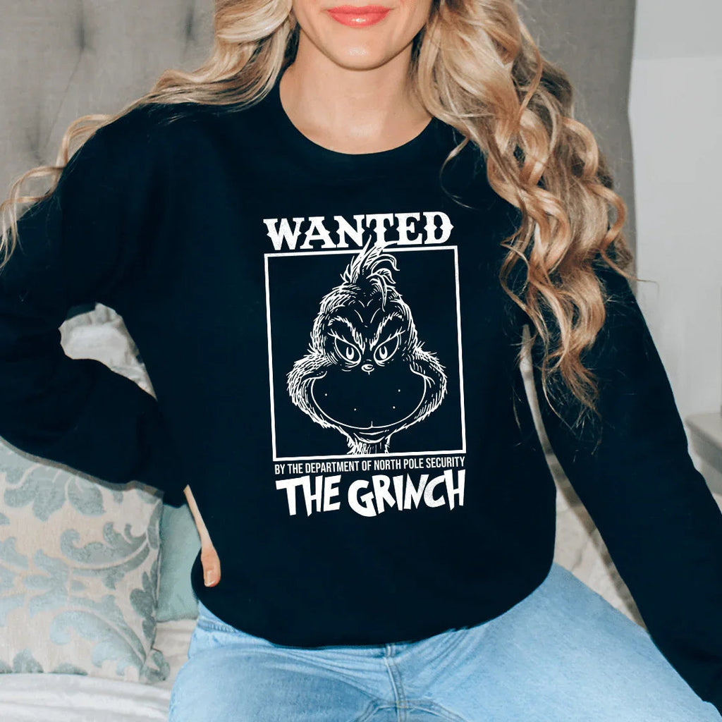 Wanted By The Department Of North Pole Crewneck Sweatshirt Peachy Sunday