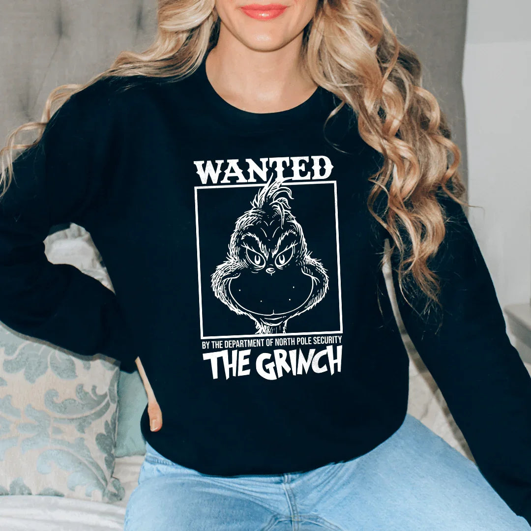 Wanted By The Department Of North Pole Crewneck Sweatshirt Peachy Sunday