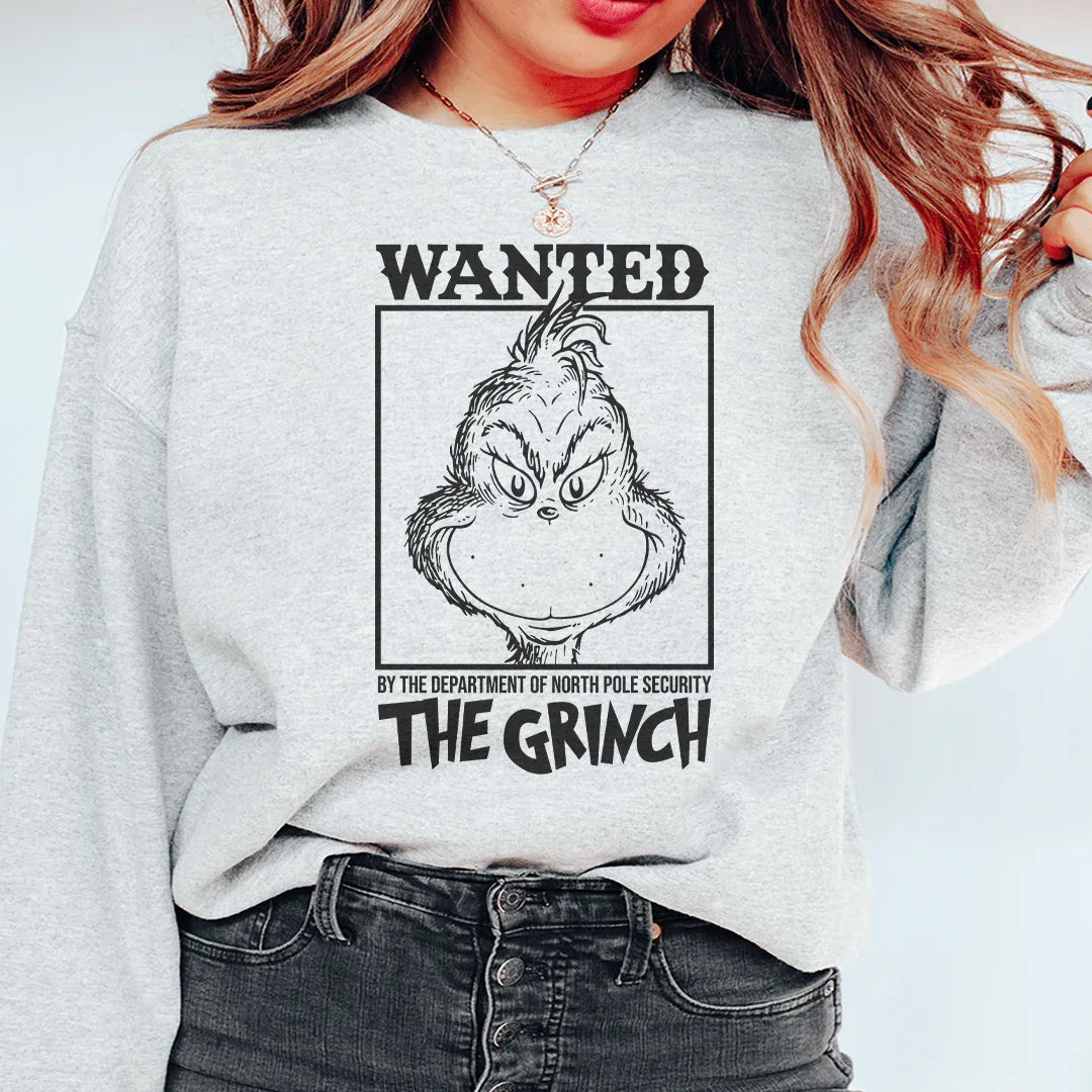 Wanted By The Department Of North Pole Crewneck Sweatshirt Peachy Sunday