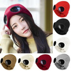 Warm Classic Unisex Wool Knitted Goggles Beanie Comfortable Winter Stylish Hat Outdoor Sports Cap For Men Women New Fashion Multi Function Caps Stevvex