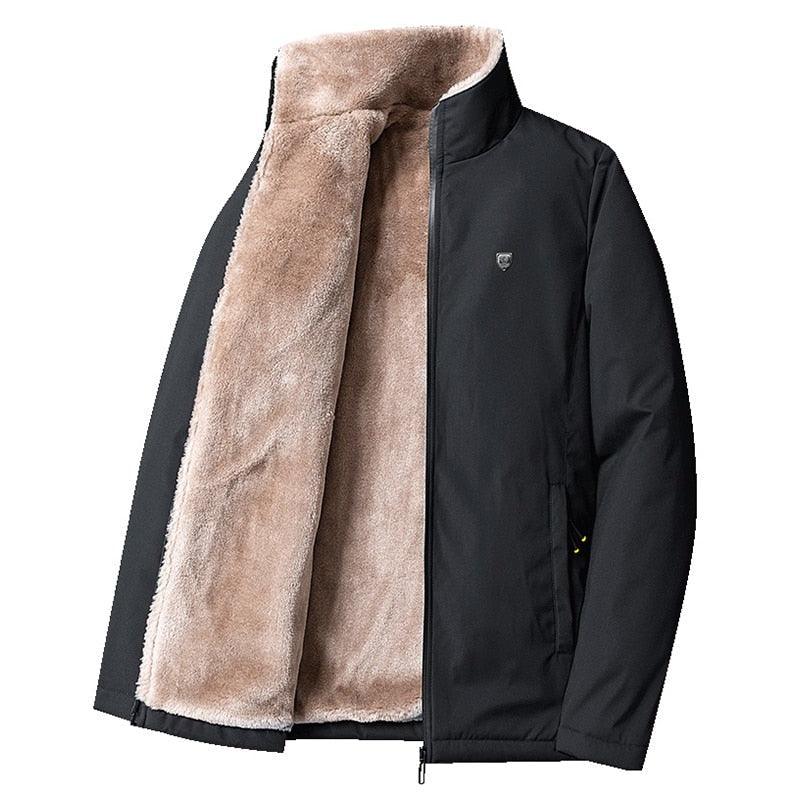 Warm Comfortable Men Winter Windproof Warm Thick Fleece Jacket Men Fashion Casual Coat Unique Design Warm Men's Jacket Men Autumn Outdoor Classic Soft Jacket For Hiking Fishing Travel Stevvex