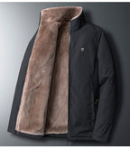 Warm Comfortable Men Winter Windproof Warm Thick Fleece Jacket Men Fashion Casual Coat Unique Design Warm Men's Jacket Men Autumn Outdoor Classic Soft Jacket For Hiking Fishing Travel Stevvex