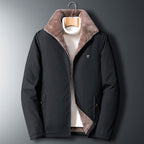 Warm Comfortable Men Winter Windproof Warm Thick Fleece Jacket Men Fashion Casual Coat Unique Design Warm Men's Jacket Men Autumn Outdoor Classic Soft Jacket For Hiking Fishing Travel Stevvex