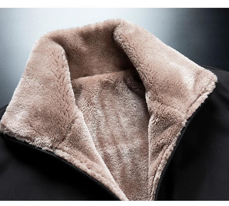 Warm Comfortable Men Winter Windproof Warm Thick Fleece Jacket Men Fashion Casual Coat Unique Design Warm Men's Jacket Men Autumn Outdoor Classic Soft Jacket For Hiking Fishing Travel Stevvex