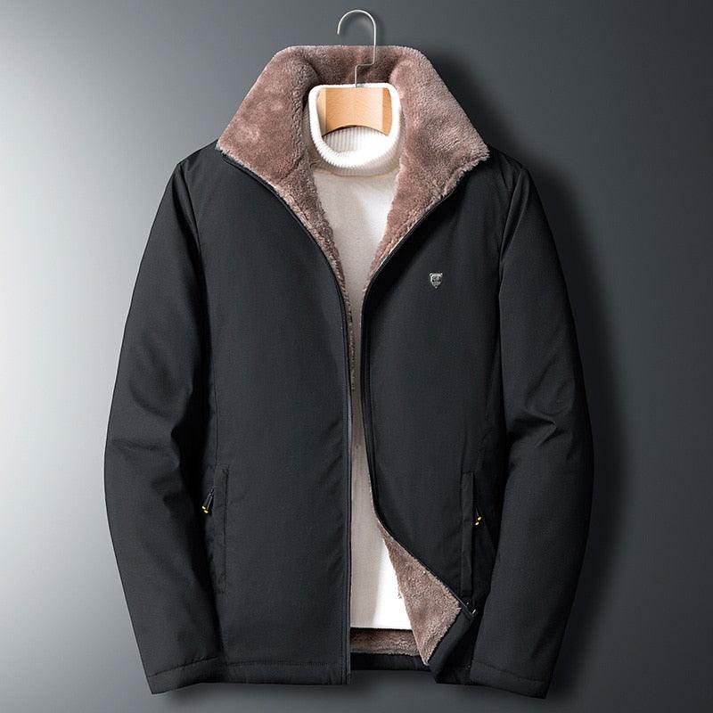 Warm Comfortable Men Winter Windproof Warm Thick Fleece Jacket Men Fashion Casual Coat Unique Design Warm Men's Jacket Men Autumn Outdoor Classic Soft Jacket For Hiking Fishing Travel Stevvex