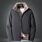 Warm Comfortable Men Winter Windproof Warm Thick Fleece Jacket Men Fashion Casual Coat Unique Design Warm Men's Jacket Men Autumn Outdoor Classic Soft Jacket For Hiking Fishing Travel Stevvex