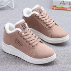 Warm Comfortable Womens Winter Shoes Fur Plush Casual Shoes Lace Up Fashion Sneakers Women's Snow Boots Fur Lined Booties Anti-Slip Ankle Winter Soft Sneakers Stevvex