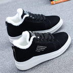 Warm Comfortable Womens Winter Shoes Fur Plush Casual Shoes Lace Up Fashion Sneakers Women's Snow Boots Fur Lined Booties Anti-Slip Ankle Winter Soft Sneakers Stevvex