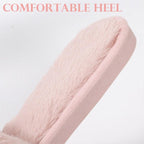 Warm Fluffy Slippers Women Faux Fur Slipper Indoor Floor Slides Flat Soft Furry House Shoes Heart Shape Flip Flops Faux Fur Memory Foam Cozy Flat Spa Slide Slippers Comfy Open Toe Design Stevvex