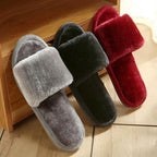 Warm Fluffy Slippers Women Faux Fur Slipper Indoor Floor Slides Flat Soft Furry House Warm Comfortable Fuzzy Furry Bedroom Slippers Indoor Cozy Memory Foam Anti-Slip Flip Flops Stevvex